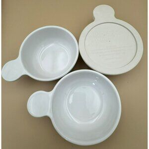 Set of 3 Corning Ware Grab It Bowls 15 oz P-150-B White includes 1 plastic lid